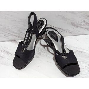 Life Stride Women's Open Toe Soft System Black Fabric Upper Sandal Size 7M
